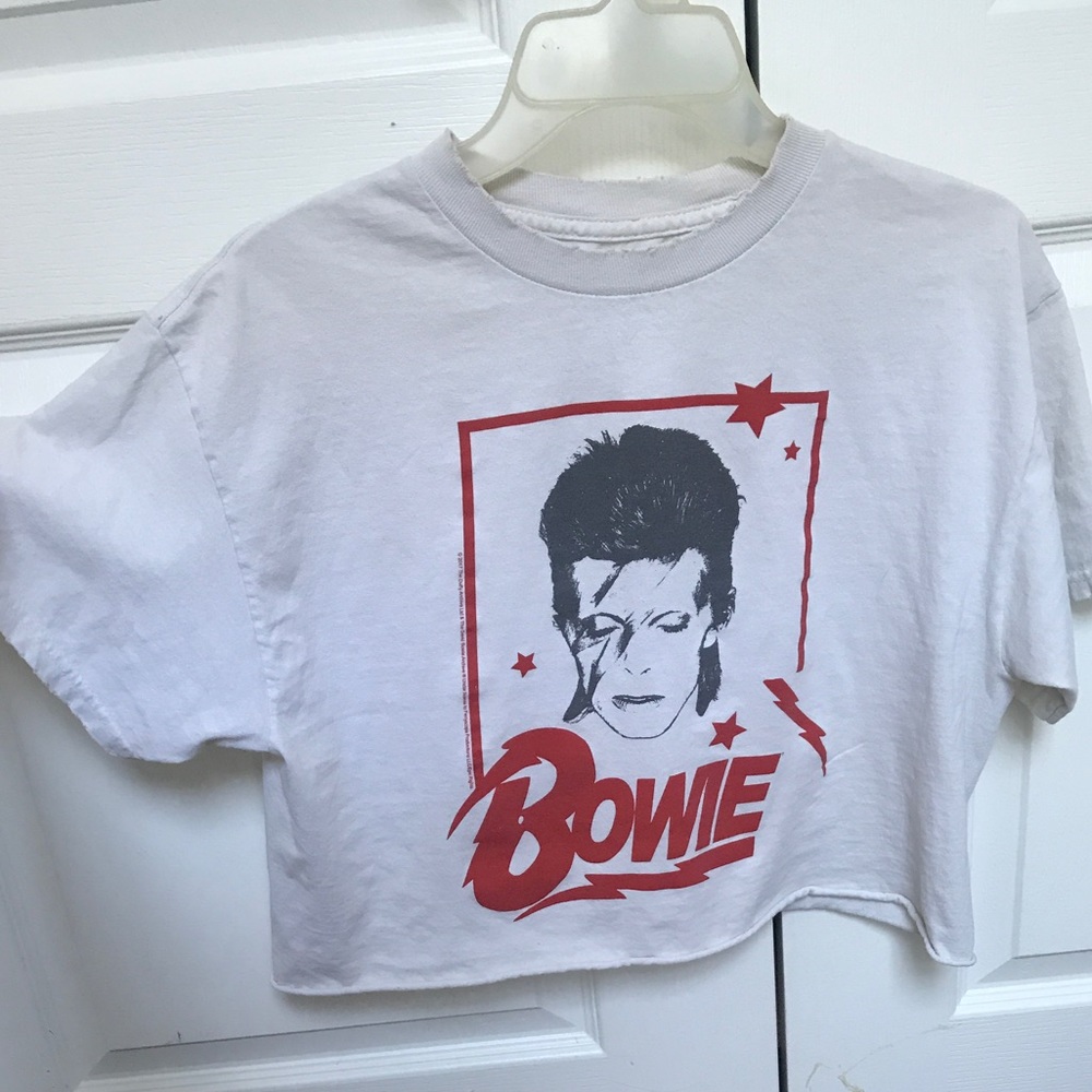 RARE BRANDY MELVILLE BOWIE CROPPED TEE